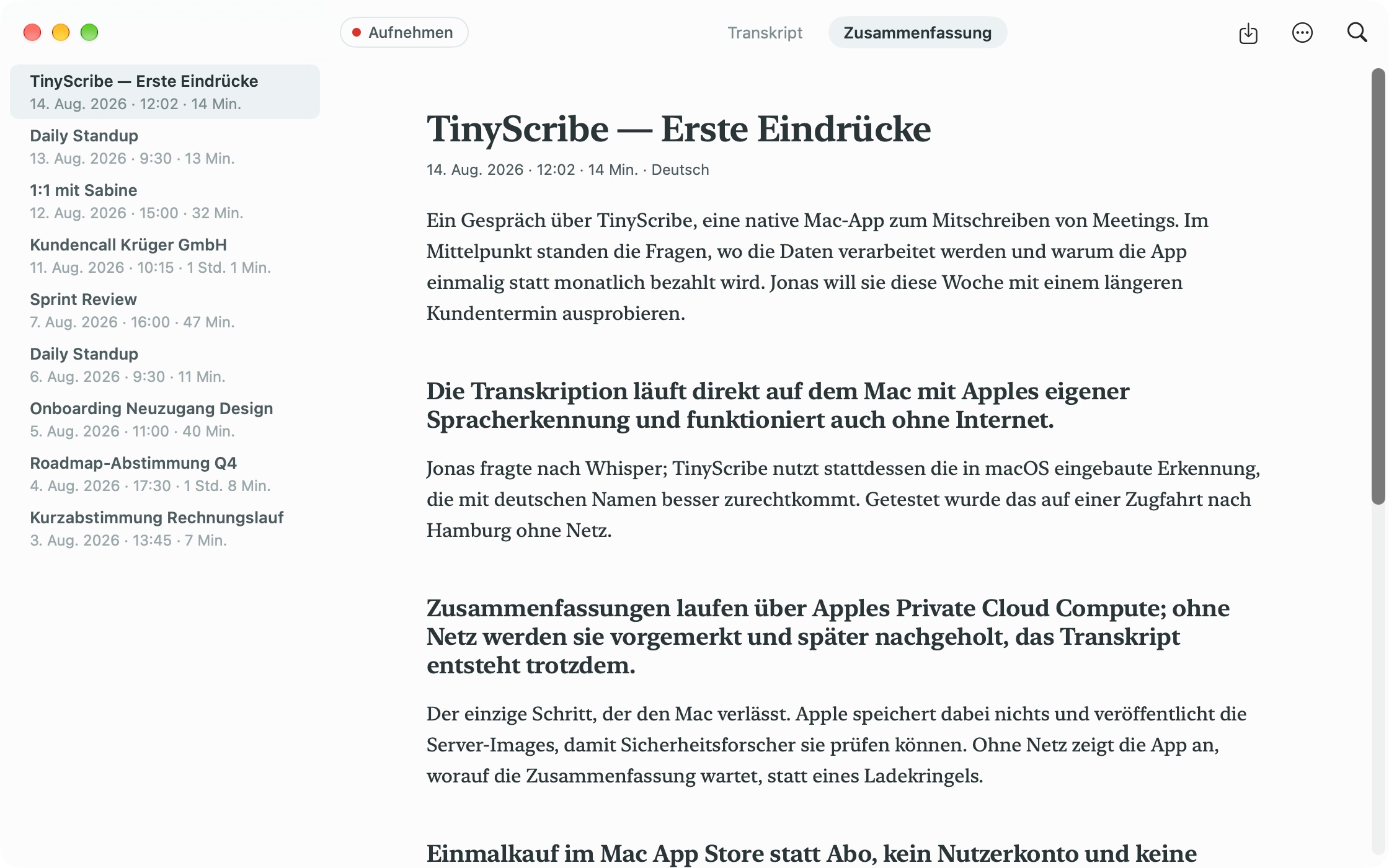 Zusammenfassung mit Apple Intelligence