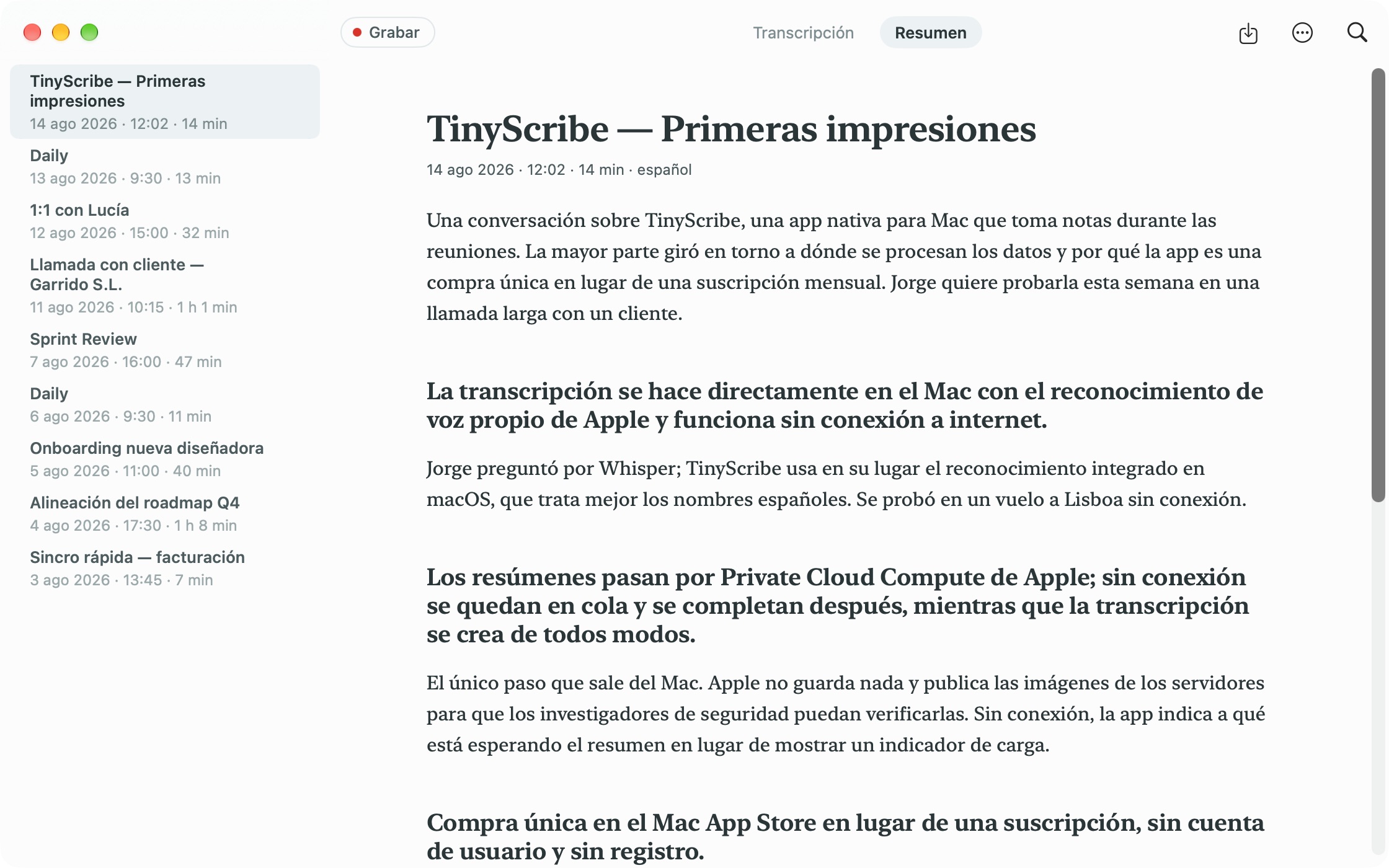 Resumen con Apple Intelligence