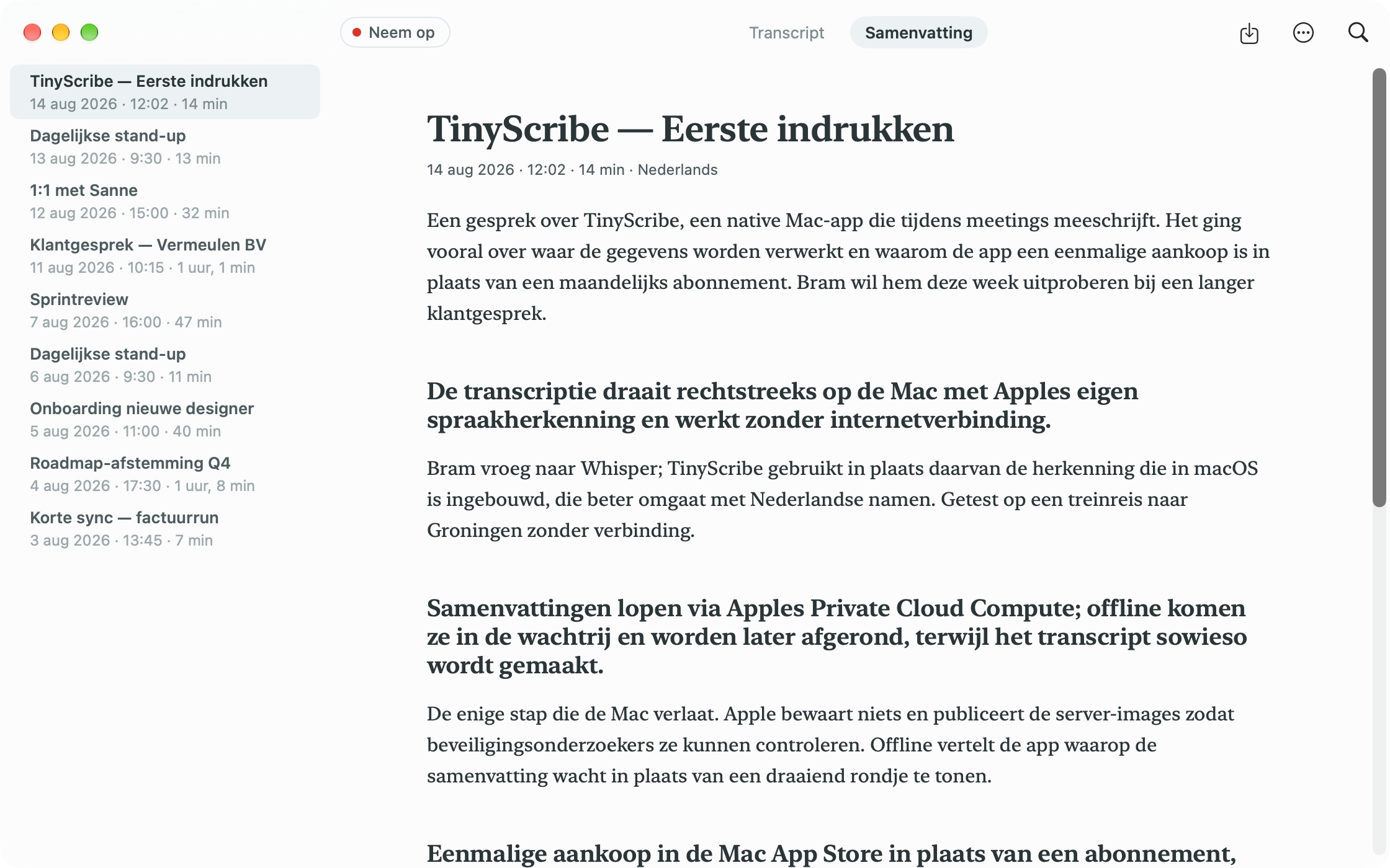 Samenvatting door Apple Intelligence